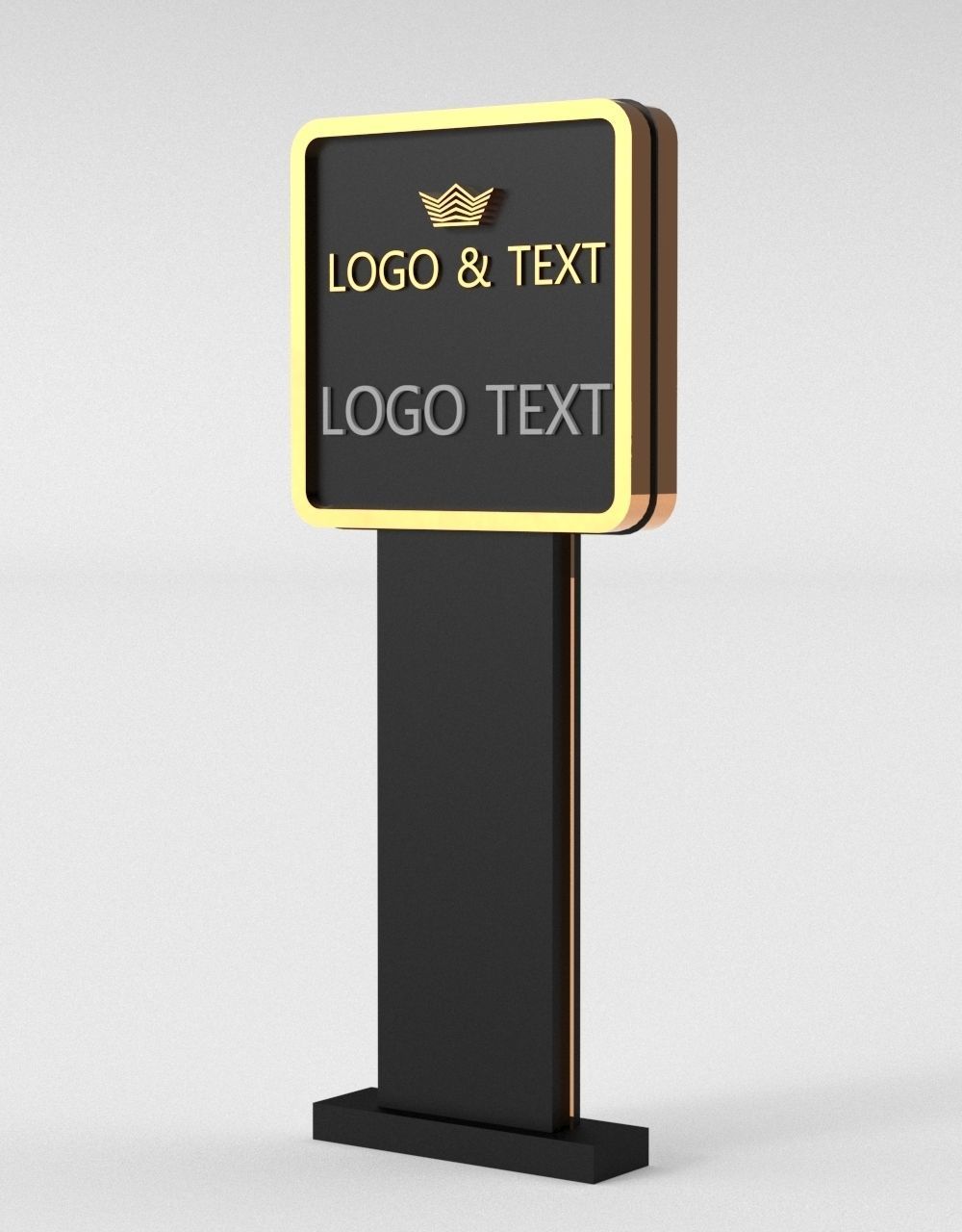 35 Signboard Totem Billboard Collection Advertising Sign board Low-poly 3D model_6