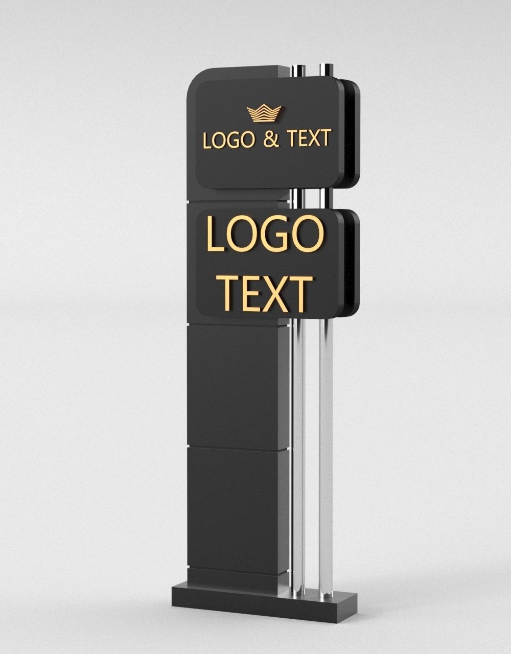 35 Signboard Totem Billboard Collection Advertising Sign board Low-poly 3D model_7