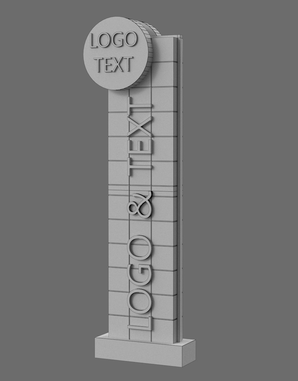 35 Signboard Totem Billboard Collection Advertising Sign board Low-poly 3D model_56