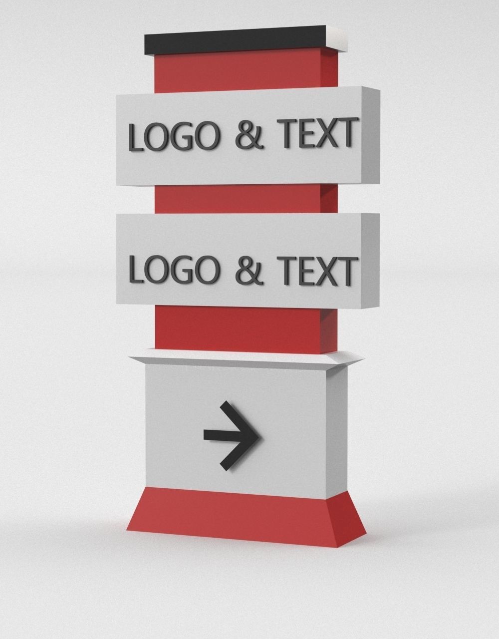 35 Signboard Totem Billboard Collection Advertising Sign board Low-poly 3D model_45