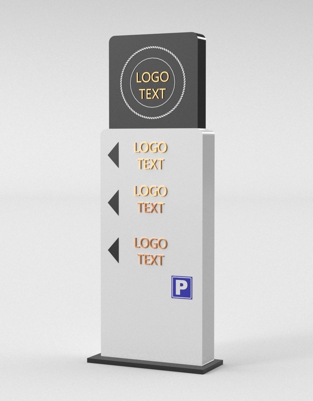 35 Signboard Totem Billboard Collection Advertising Sign board Low-poly 3D model_22