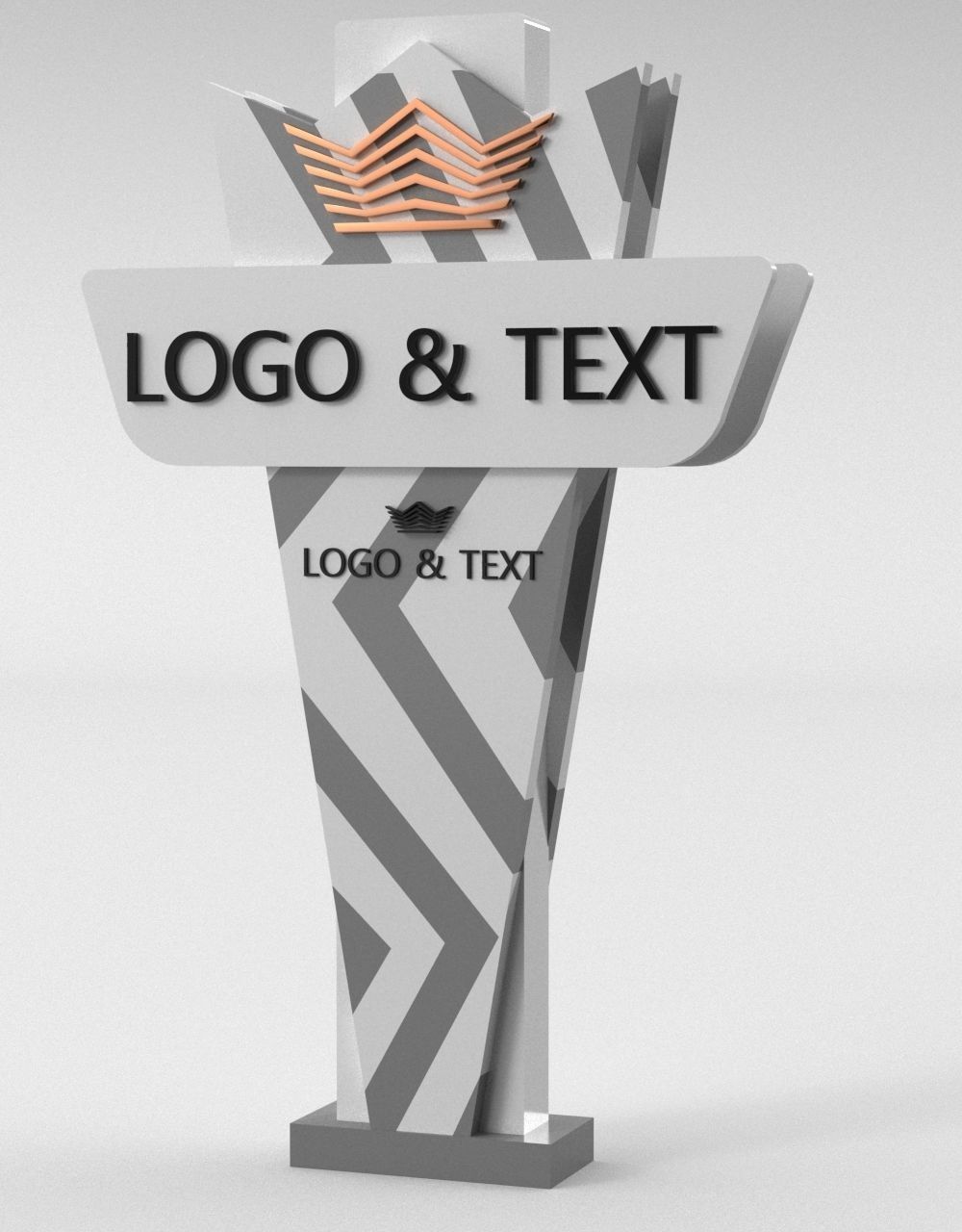 35 Signboard Totem Billboard Collection Advertising Sign board Low-poly 3D model_29