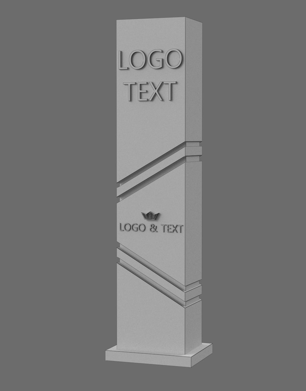 35 Signboard Totem Billboard Collection Advertising Sign board Low-poly 3D model_59