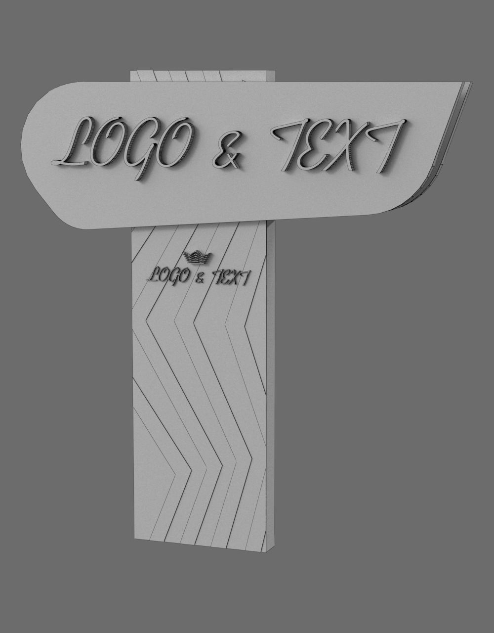 35 Signboard Totem Billboard Collection Advertising Sign board Low-poly 3D model_49