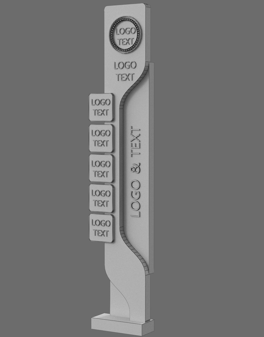 35 Signboard Totem Billboard Collection Advertising Sign board Low-poly 3D model_72