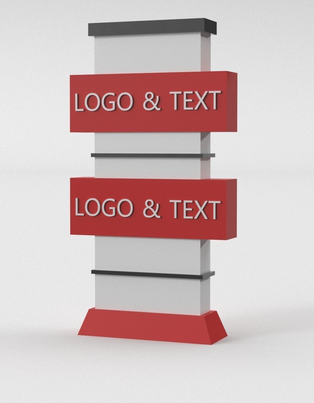 35 Signboard Totem Billboard Collection Advertising Sign board Low-poly 3D model_38