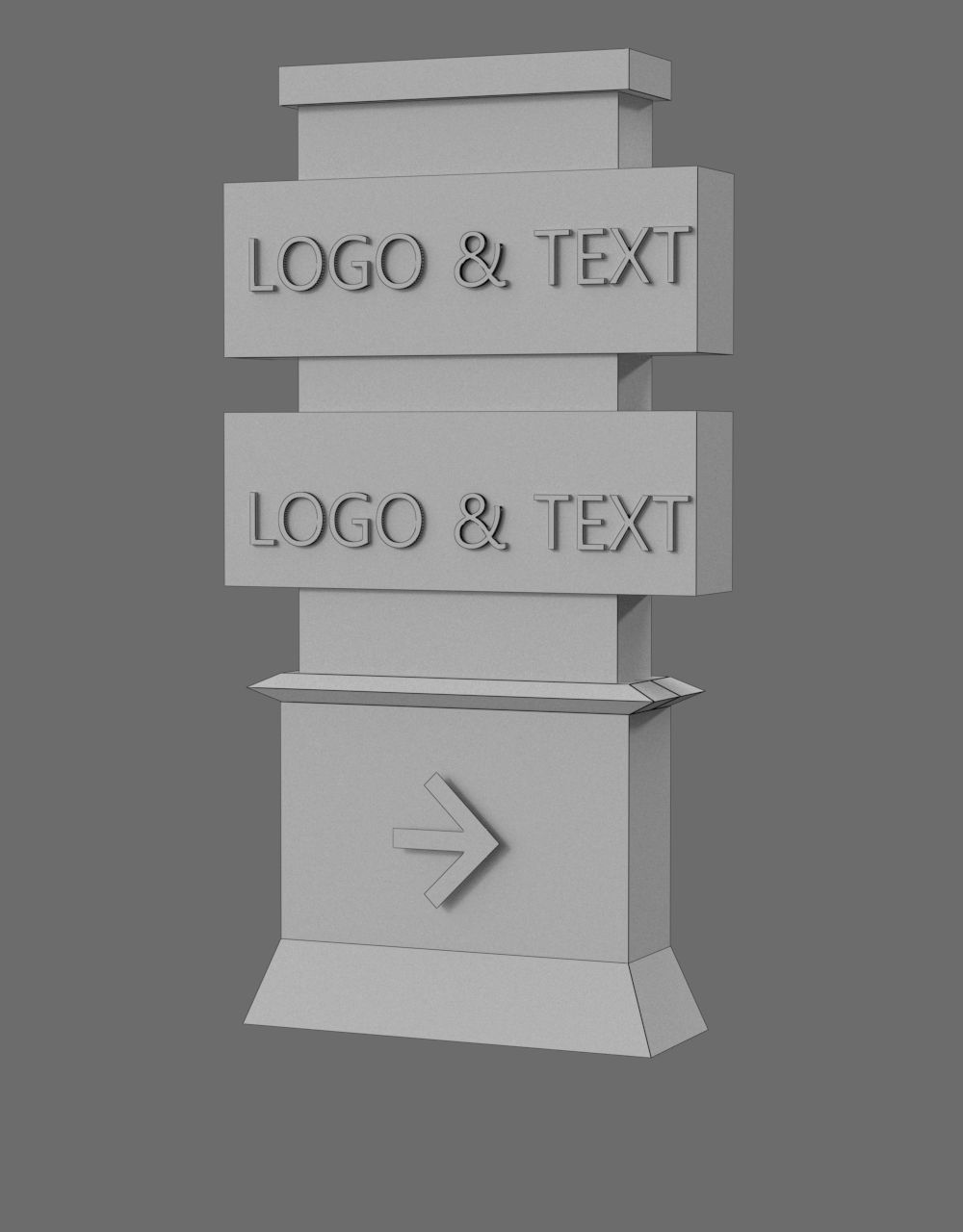 35 Signboard Totem Billboard Collection Advertising Sign board Low-poly 3D model_51