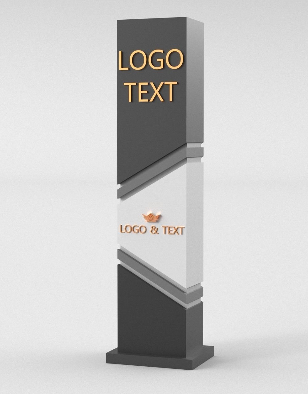 35 Signboard Totem Billboard Collection Advertising Sign board Low-poly 3D model_10