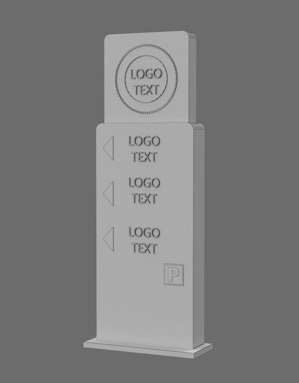 35 Signboard Totem Billboard Collection Advertising Sign board Low-poly 3D model_73