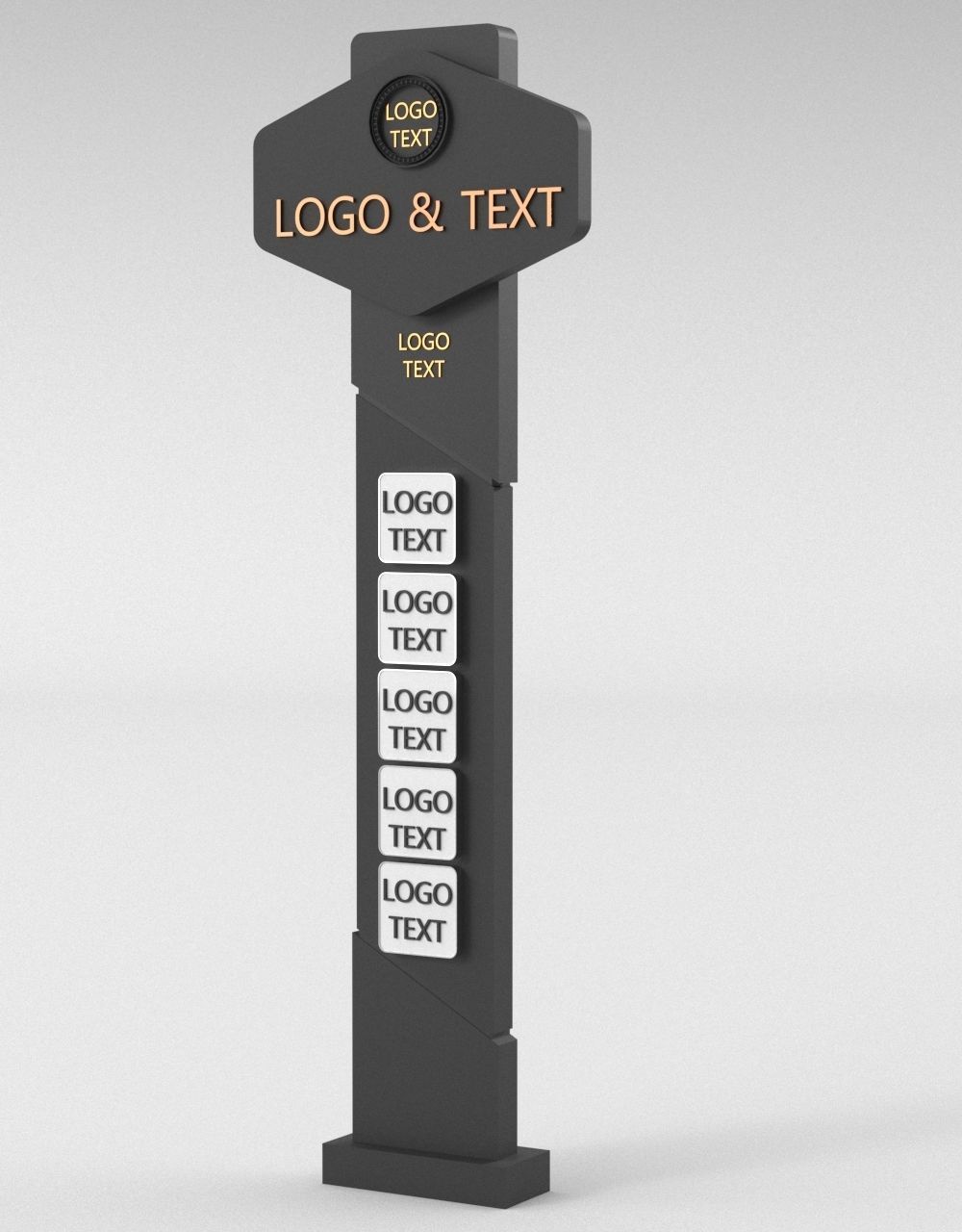 35 Signboard Totem Billboard Collection Advertising Sign board Low-poly 3D model_12