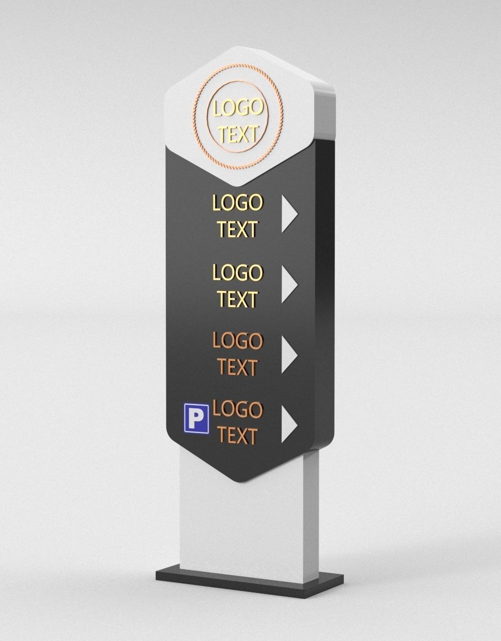 35 Signboard Totem Billboard Collection Advertising Sign board Low-poly 3D model_24
