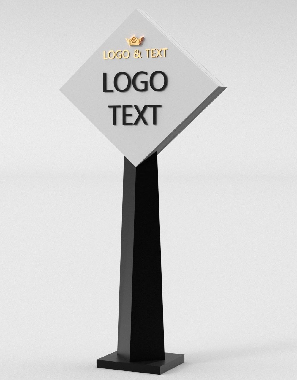 35 Signboard Totem Billboard Collection Advertising Sign board Low-poly 3D model_30