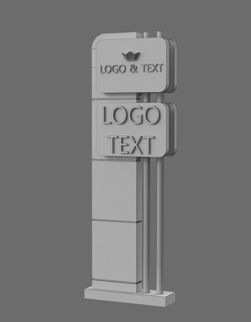 35 Signboard Totem Billboard Collection Advertising Sign board Low-poly 3D model_53