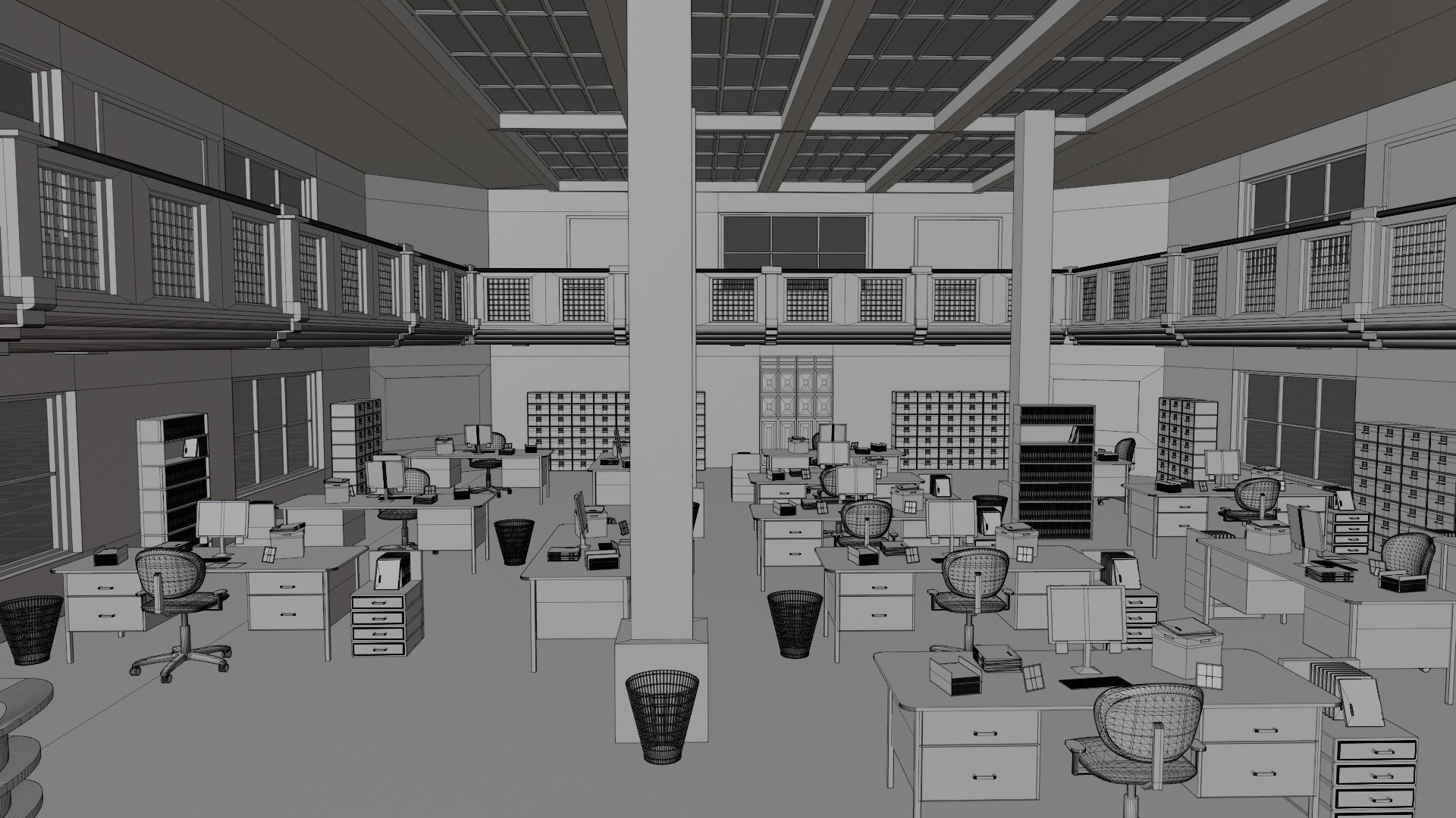 Police Station Low-poly 3D model_7