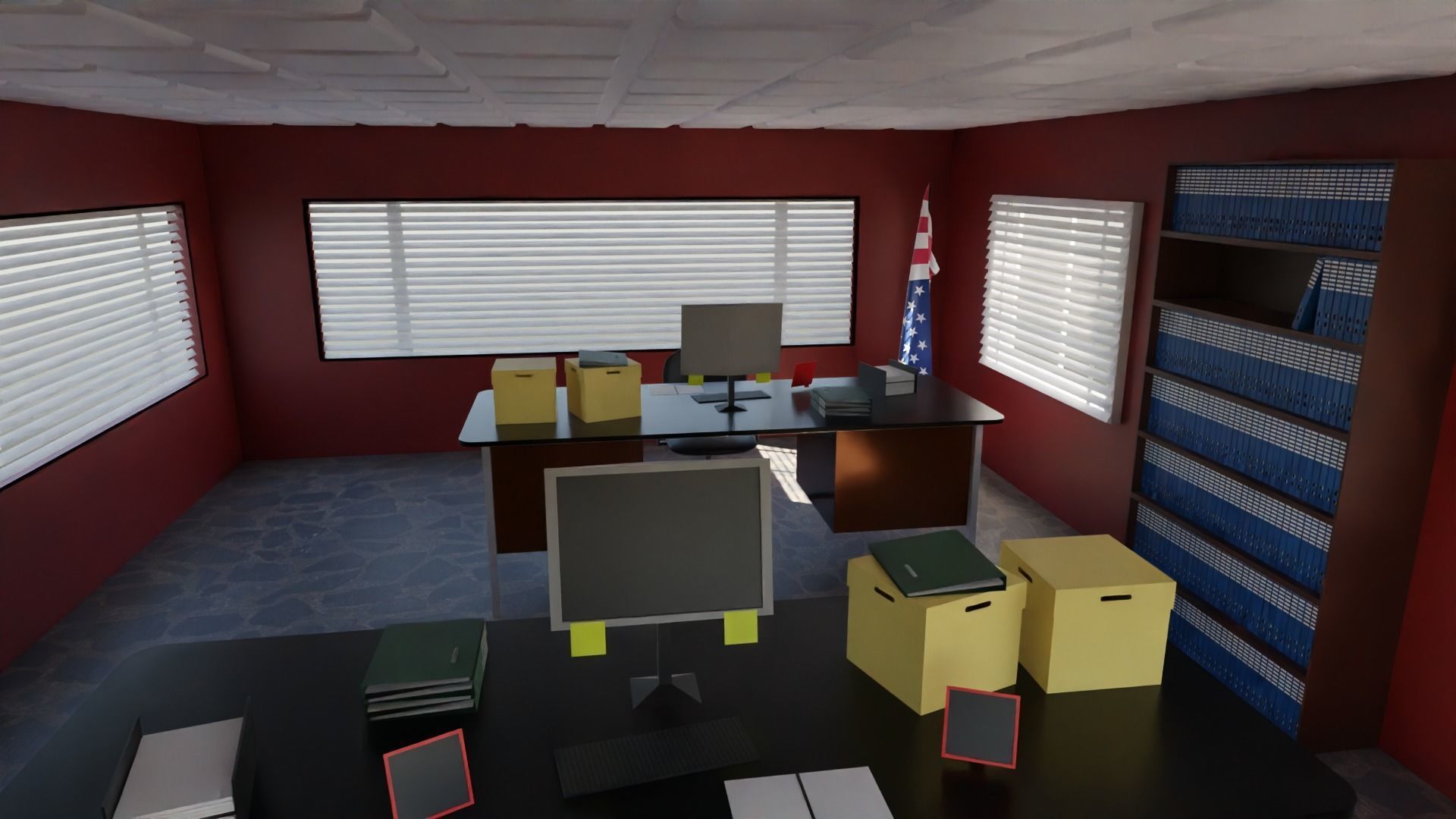 Police Station interior Low-poly 3D model_6