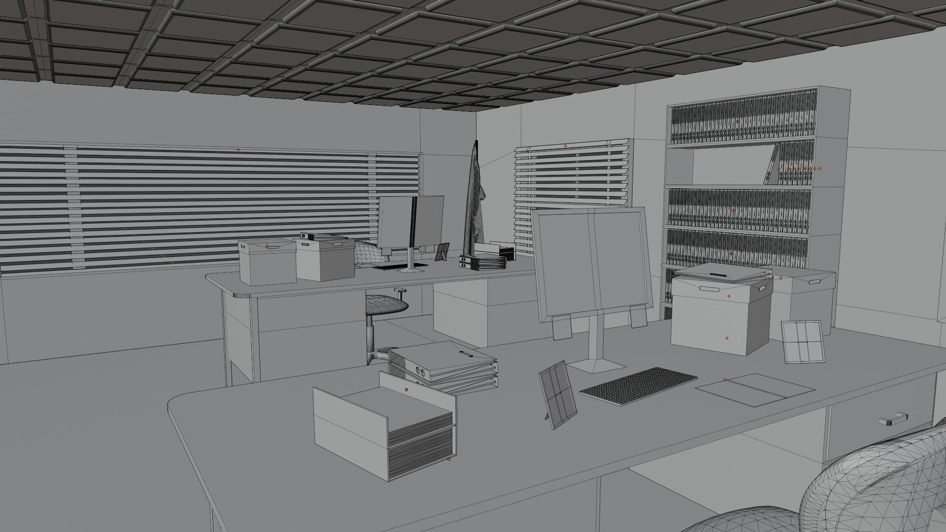 Police Station interior Low-poly 3D model_8