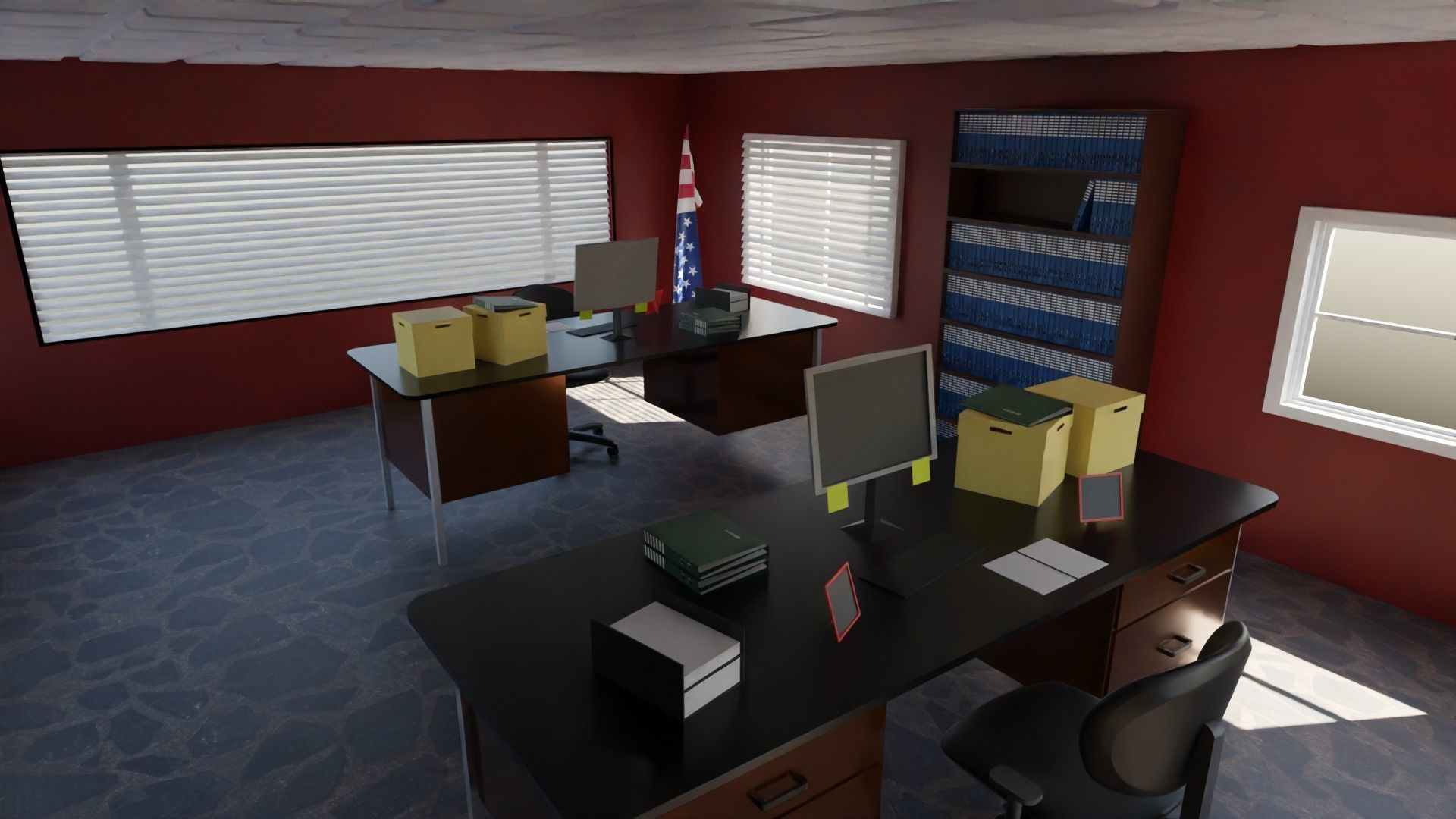 Police Station interior Low-poly 3D model_3