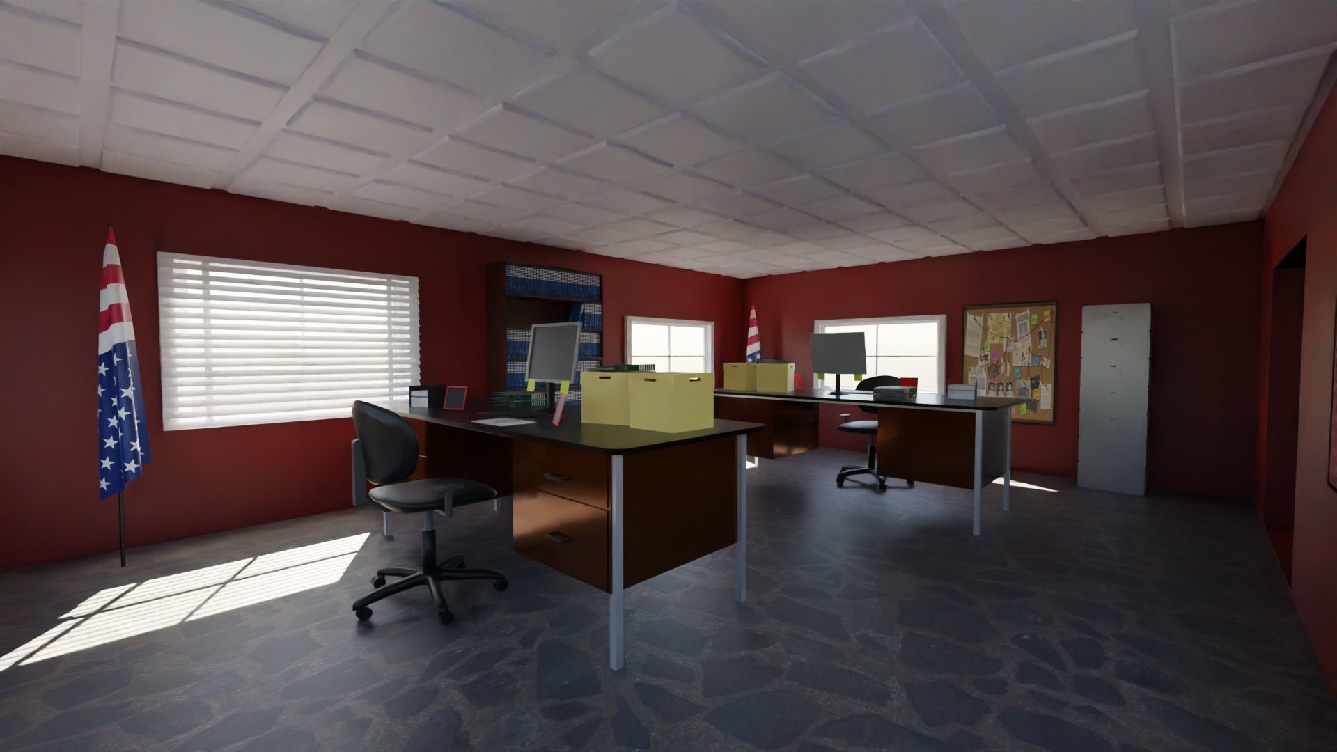 Police Station interior Low-poly 3D model_5