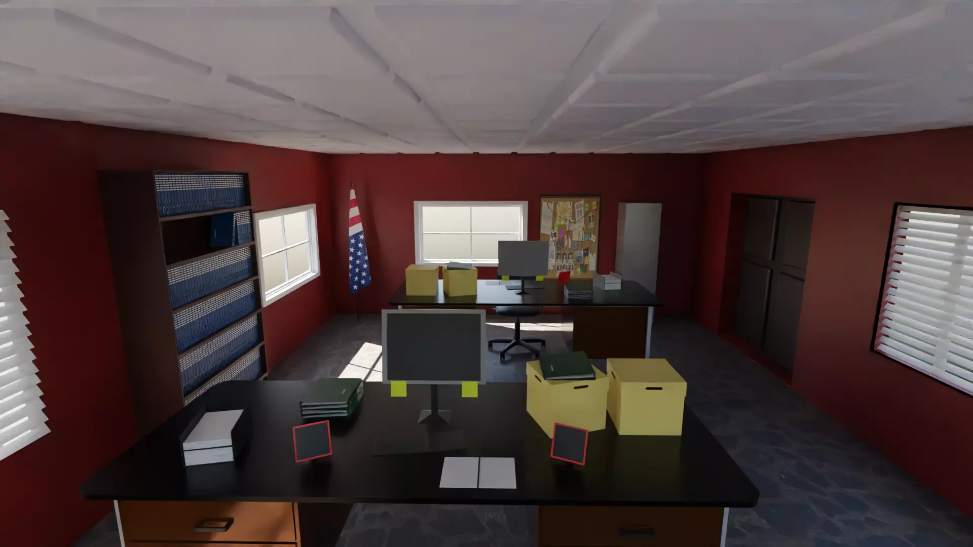 Police Station interior Low-poly 3D model_0