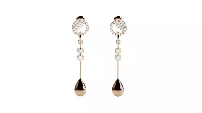 Tear Drops  Earrings 3dm stl renders details