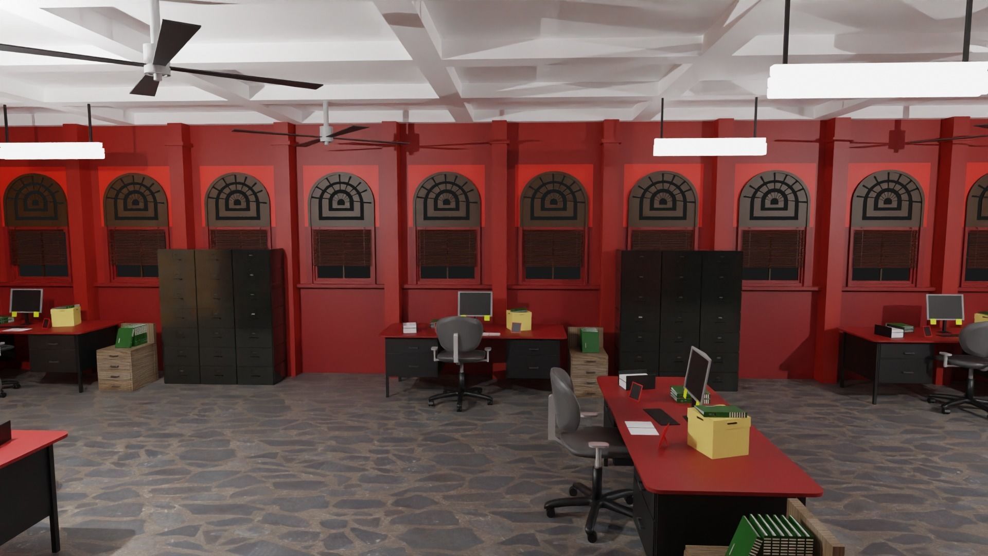 Police Station  Low-poly 3D model_6