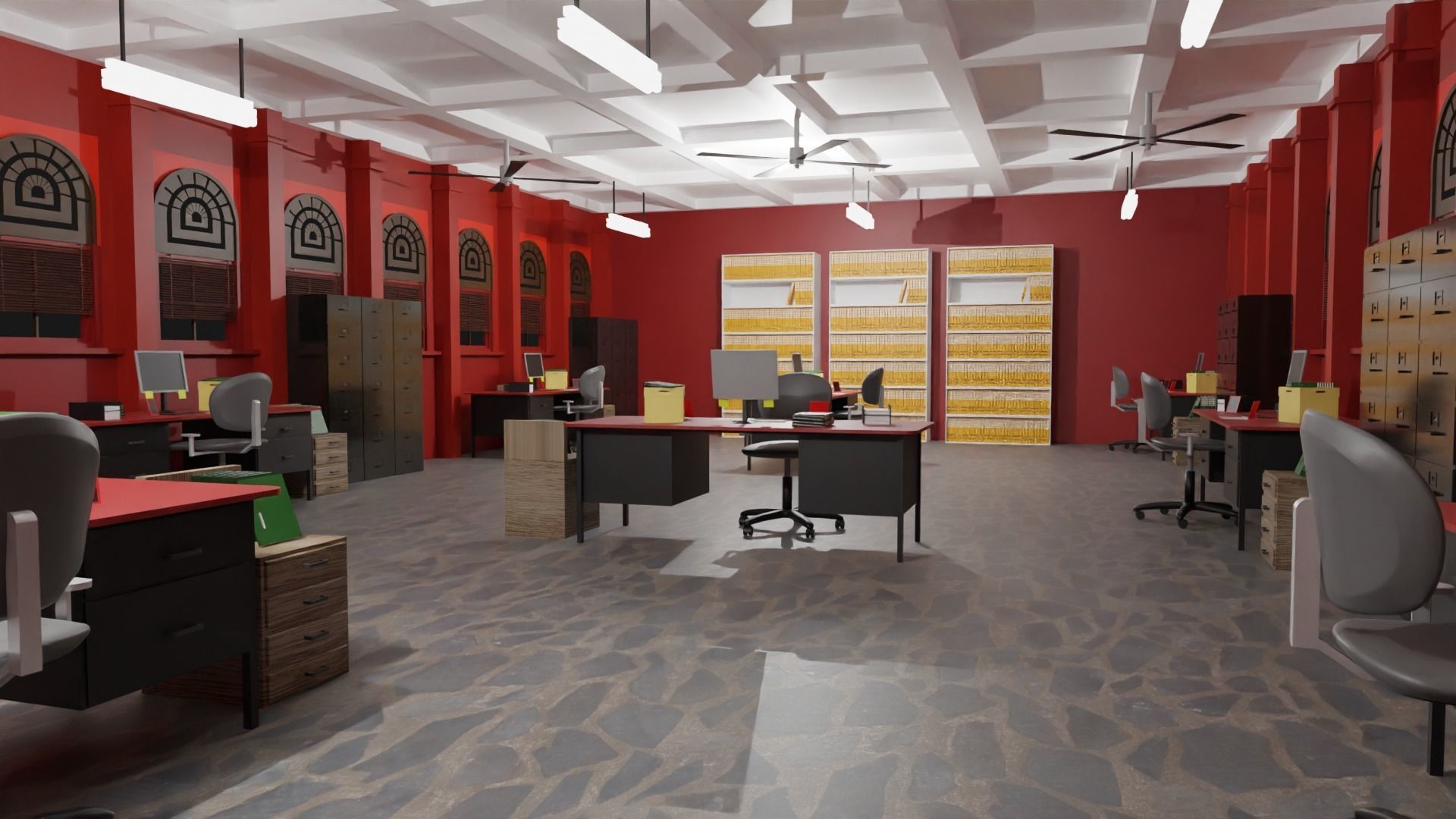 Police Station  Low-poly 3D model_5