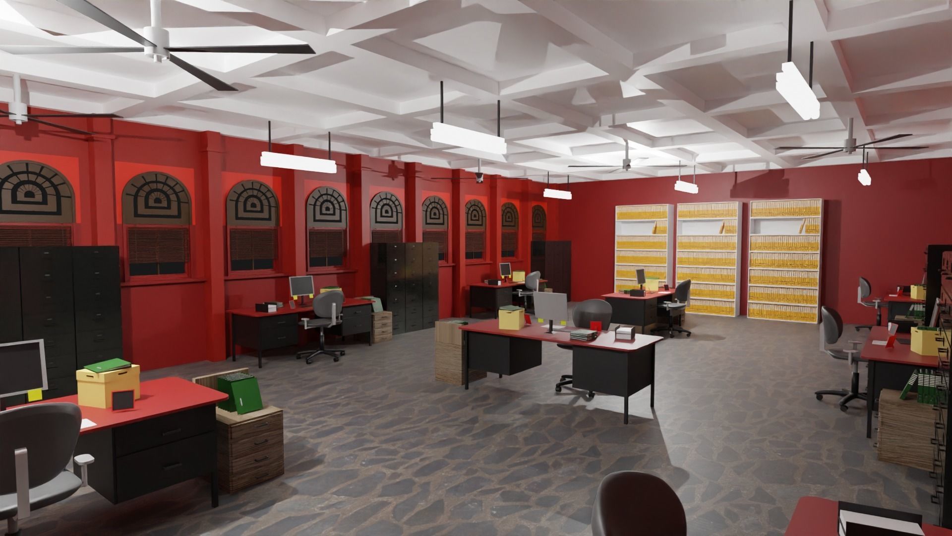 Police Station  Low-poly 3D model_4