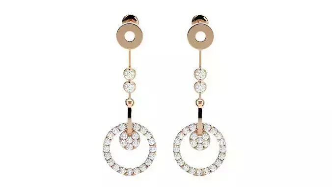 Diamond Drop Earrings 3dm stl renders details 3D print model