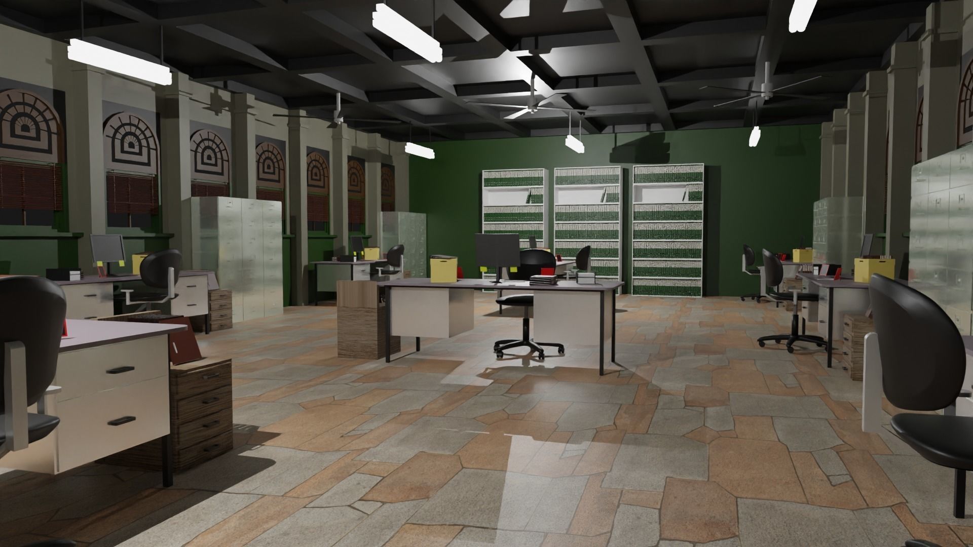 Police Station  Low-poly 3D model_5