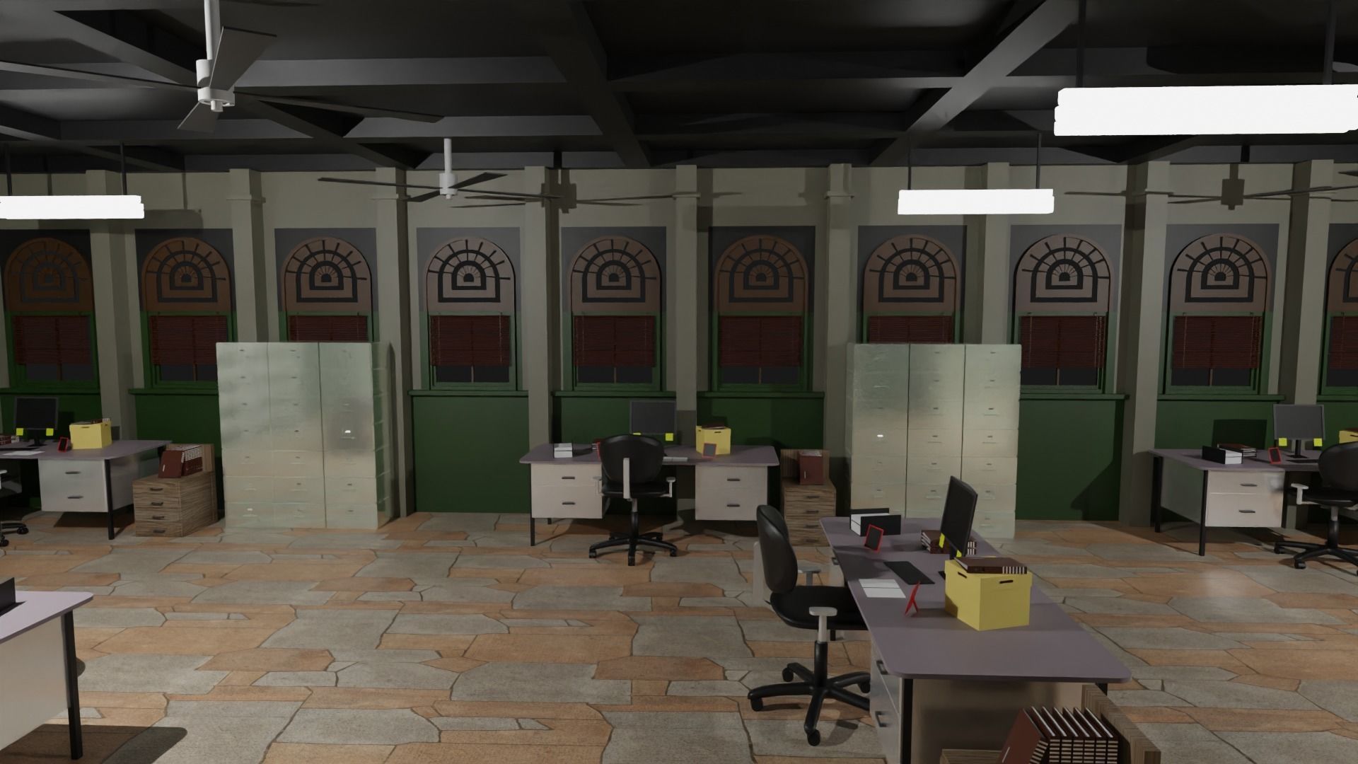 Police Station  Low-poly 3D model_6