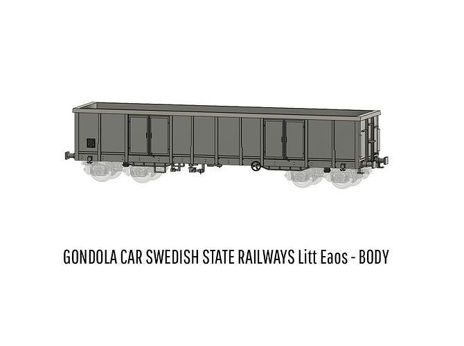 ROLLS-0042 SJ Litt Eaos Gondola freight car in H0-scale 3D print model 7