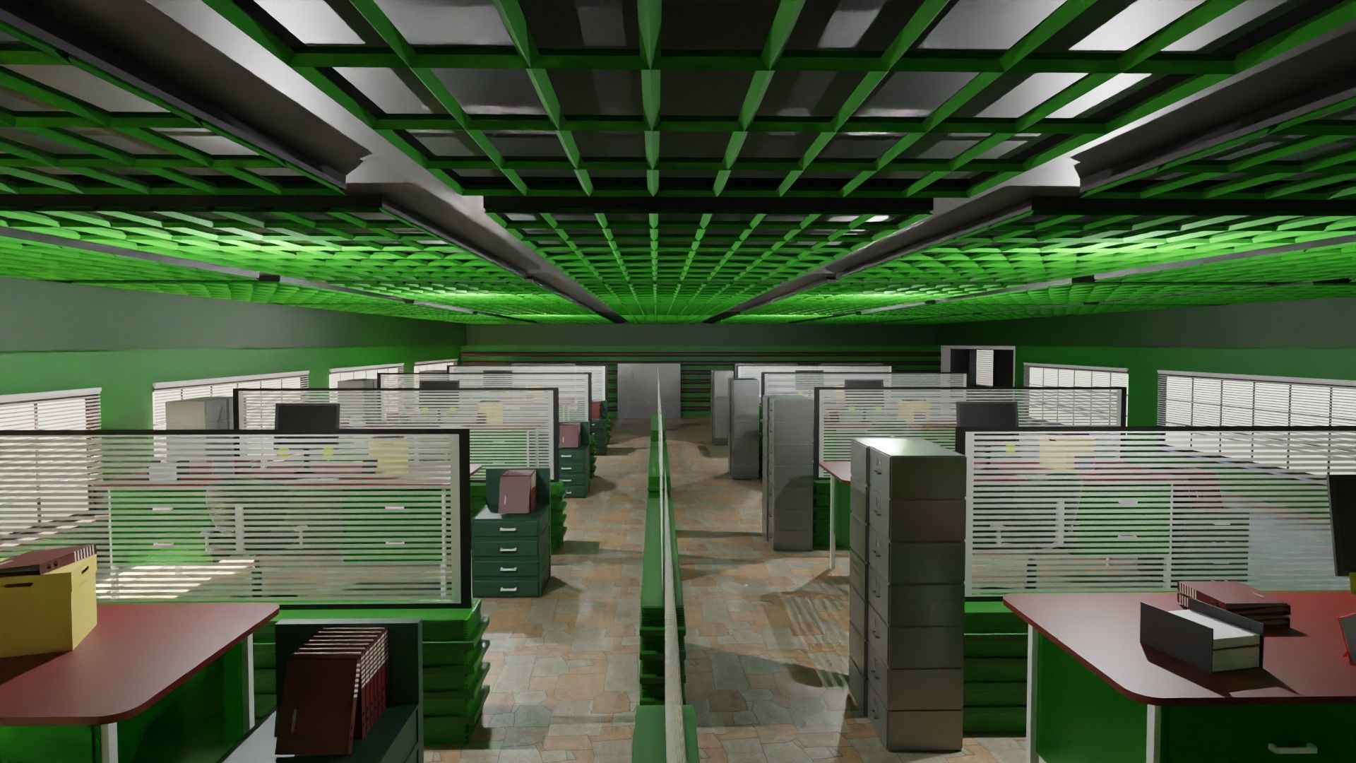 Police Station Low-poly 3D model_4