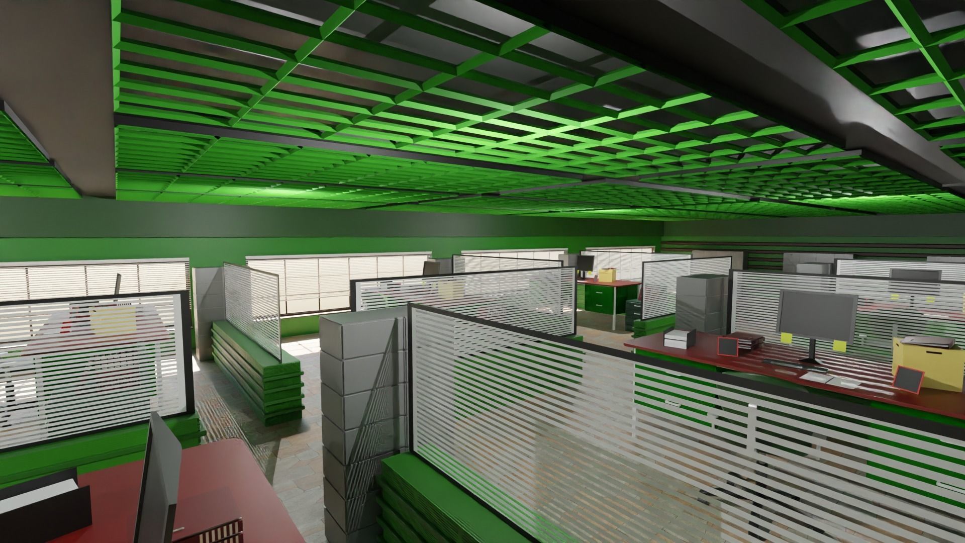 Police Station Low-poly 3D model_3