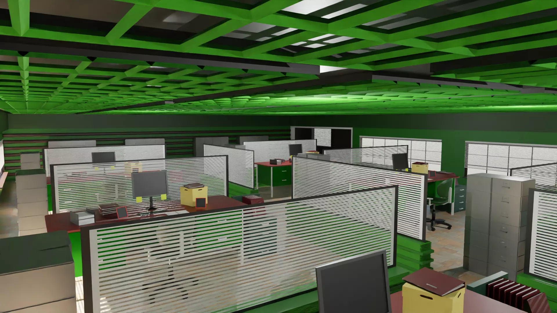 Police Station Low-poly 3D model_0