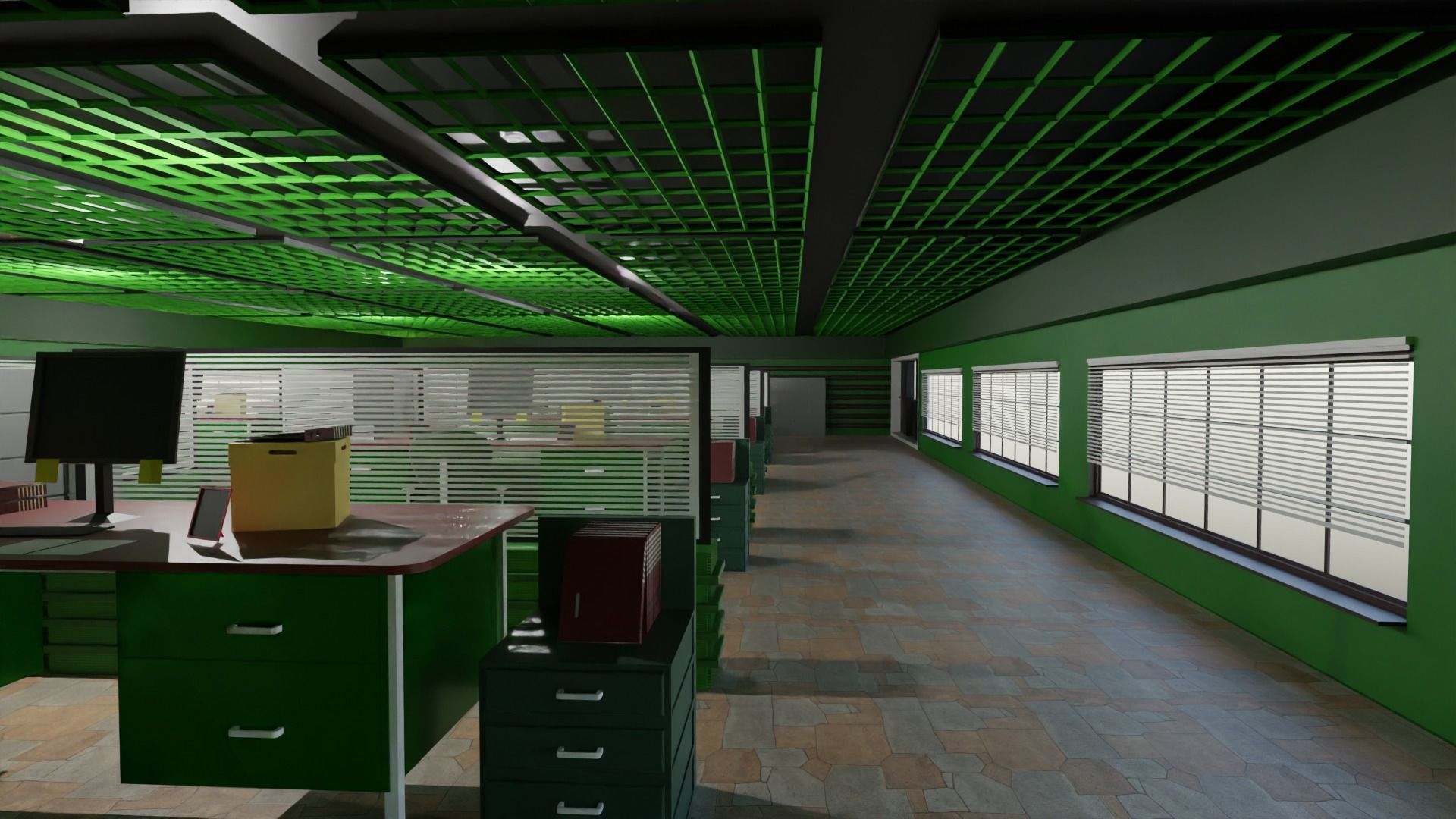 Police Station Low-poly 3D model_2