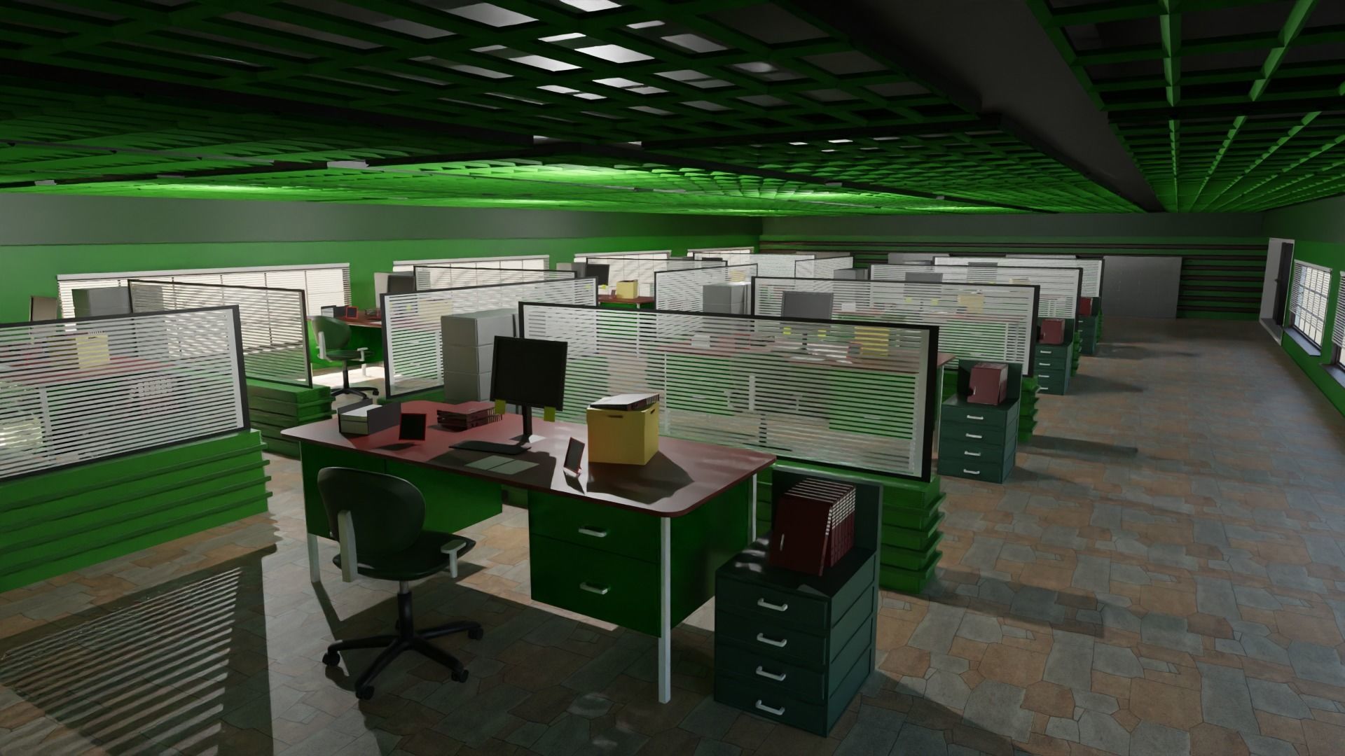 Police Station Low-poly 3D model_1