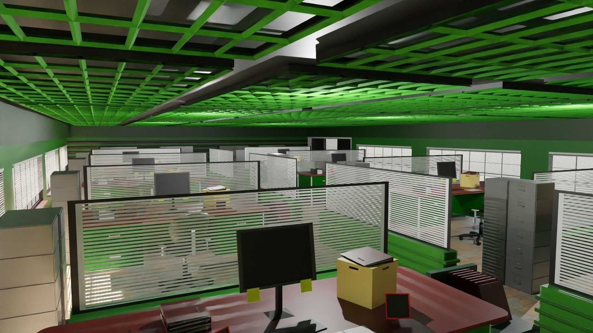 Police Station Low-poly 3D model_5