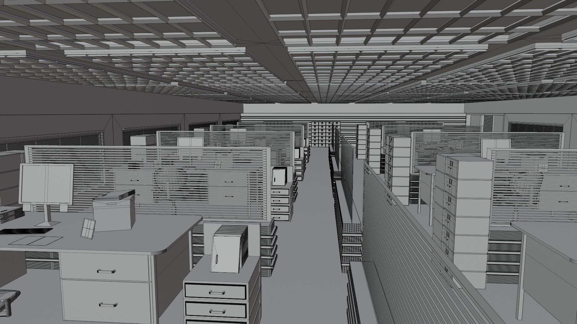 Police Station Low-poly 3D model_7