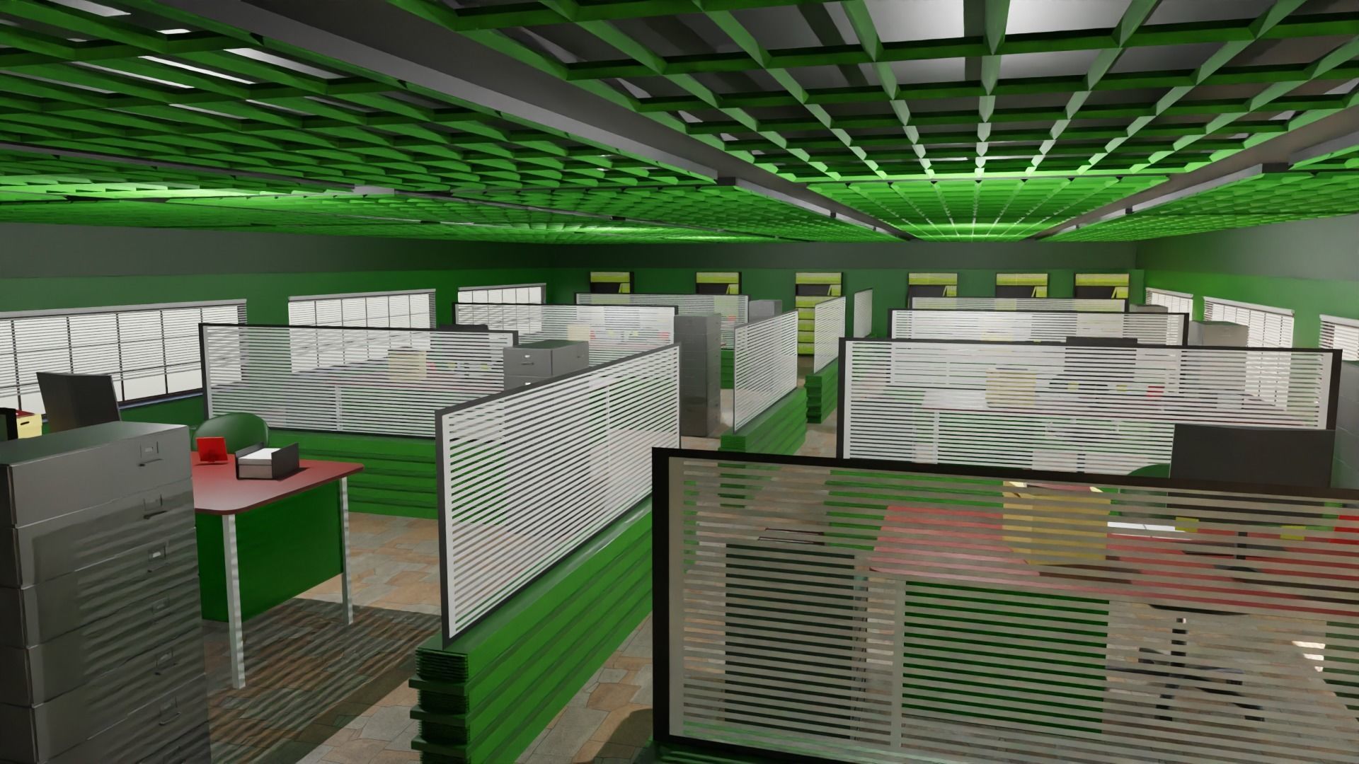 Police Station Low-poly 3D model_6