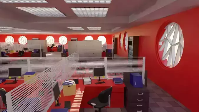 Police Station Low-poly 3D model