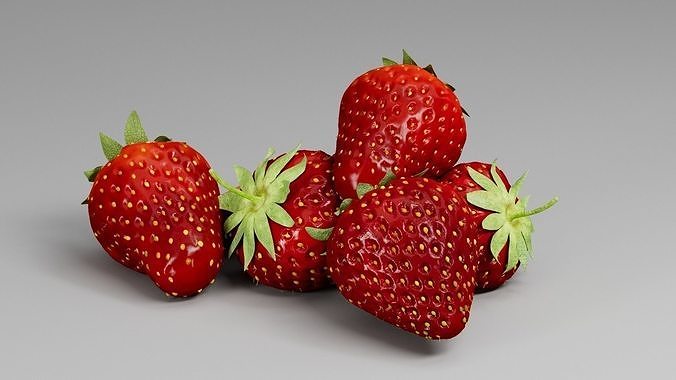 Strawberry 3D 3D model 6