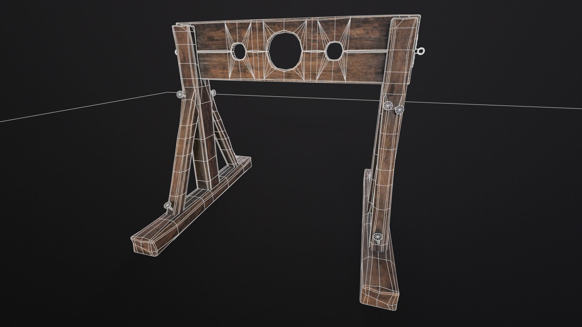 Medieval Worn Stock Low-poly 3D model_7