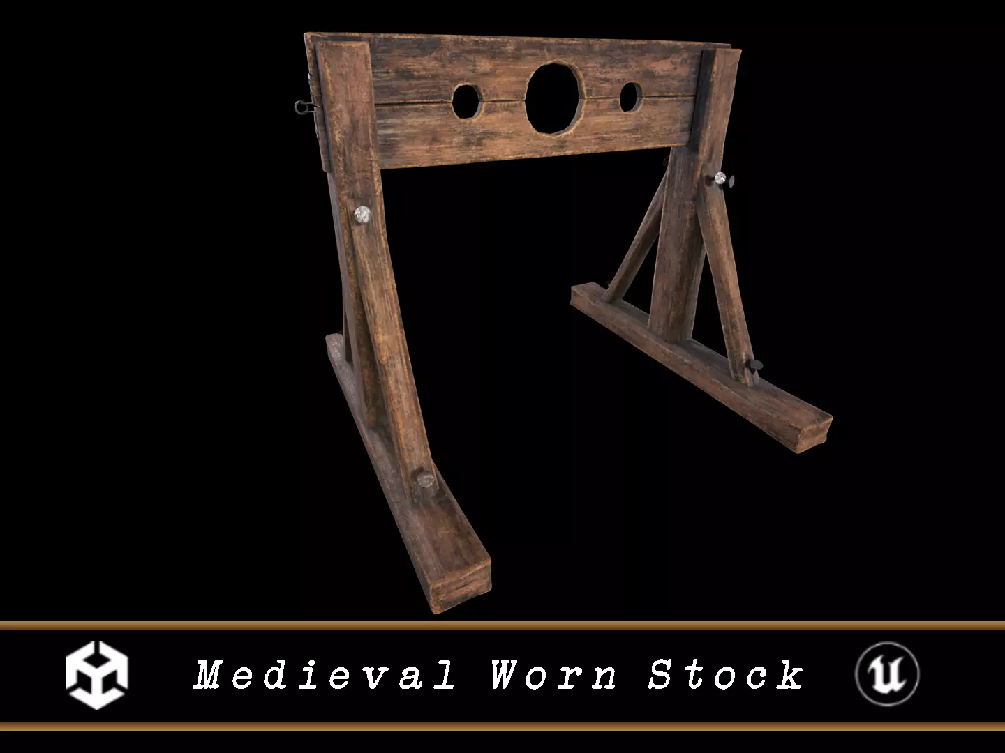 Medieval Worn Stock Low-poly 3D model_0