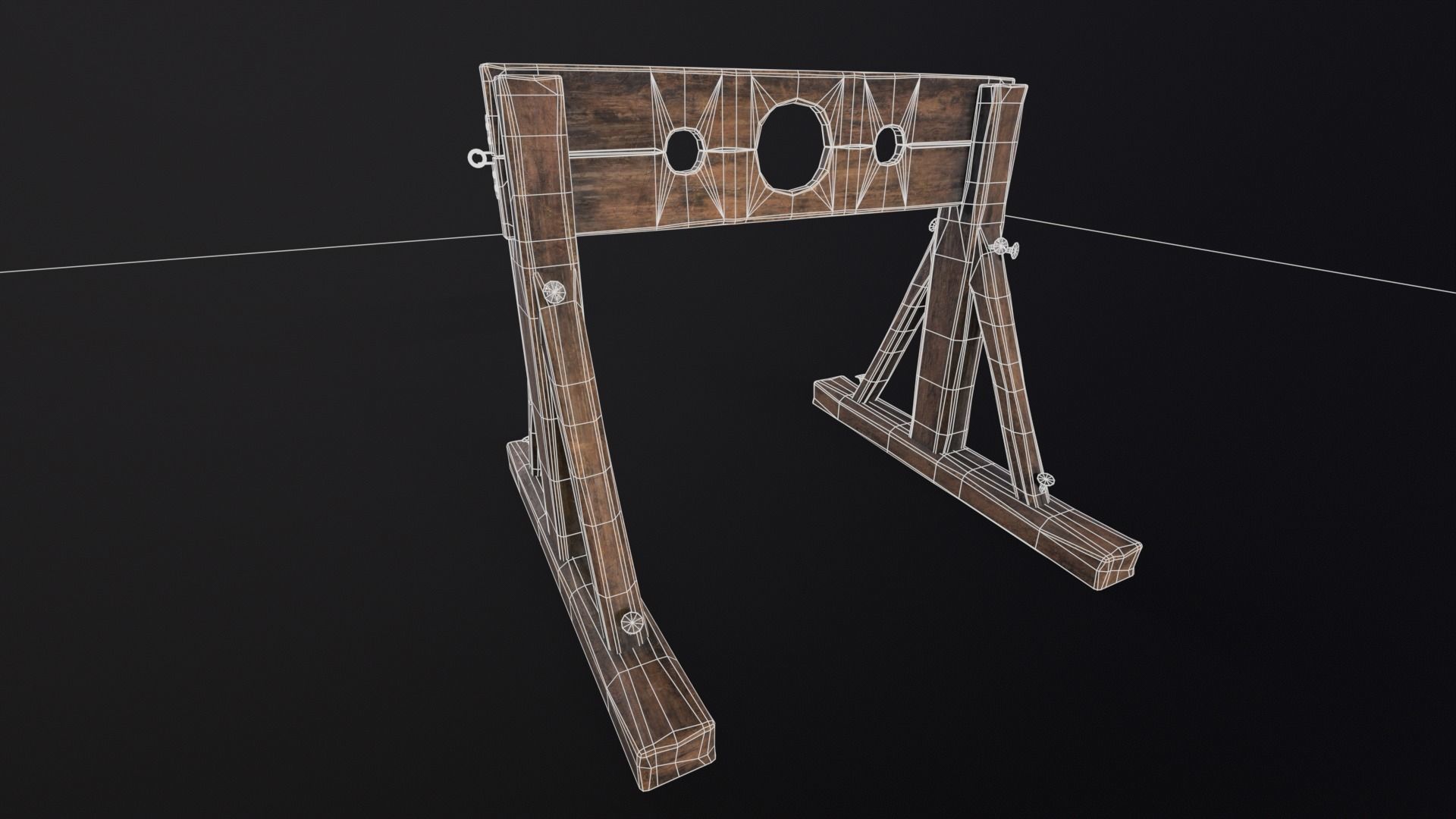 Medieval Worn Stock Low-poly 3D model_3