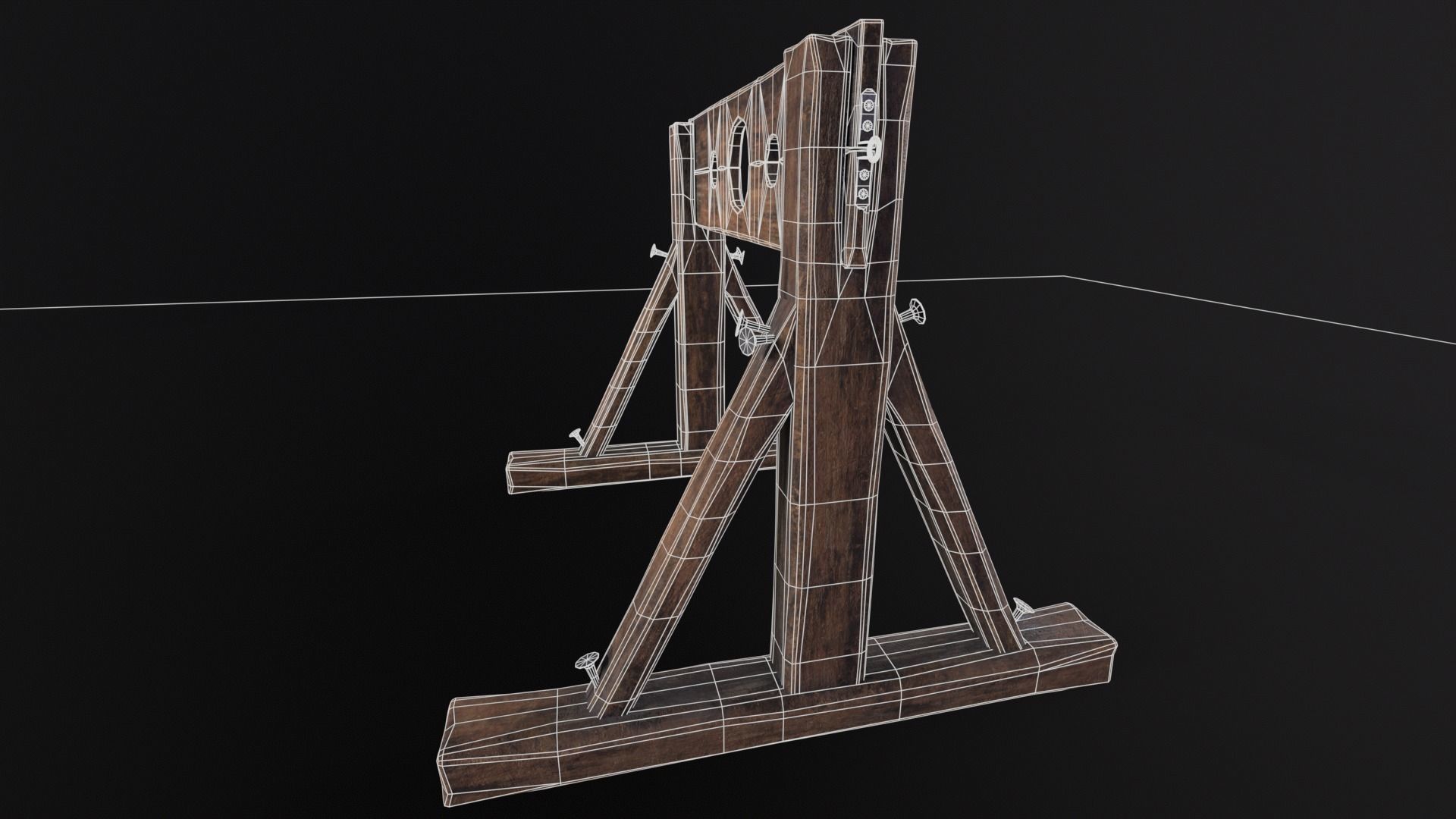 Medieval Worn Stock Low-poly 3D model_11