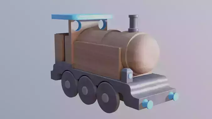WOODEN LITTLE TRAIN TOY - RogueFilmProductions Low-poly 3D model