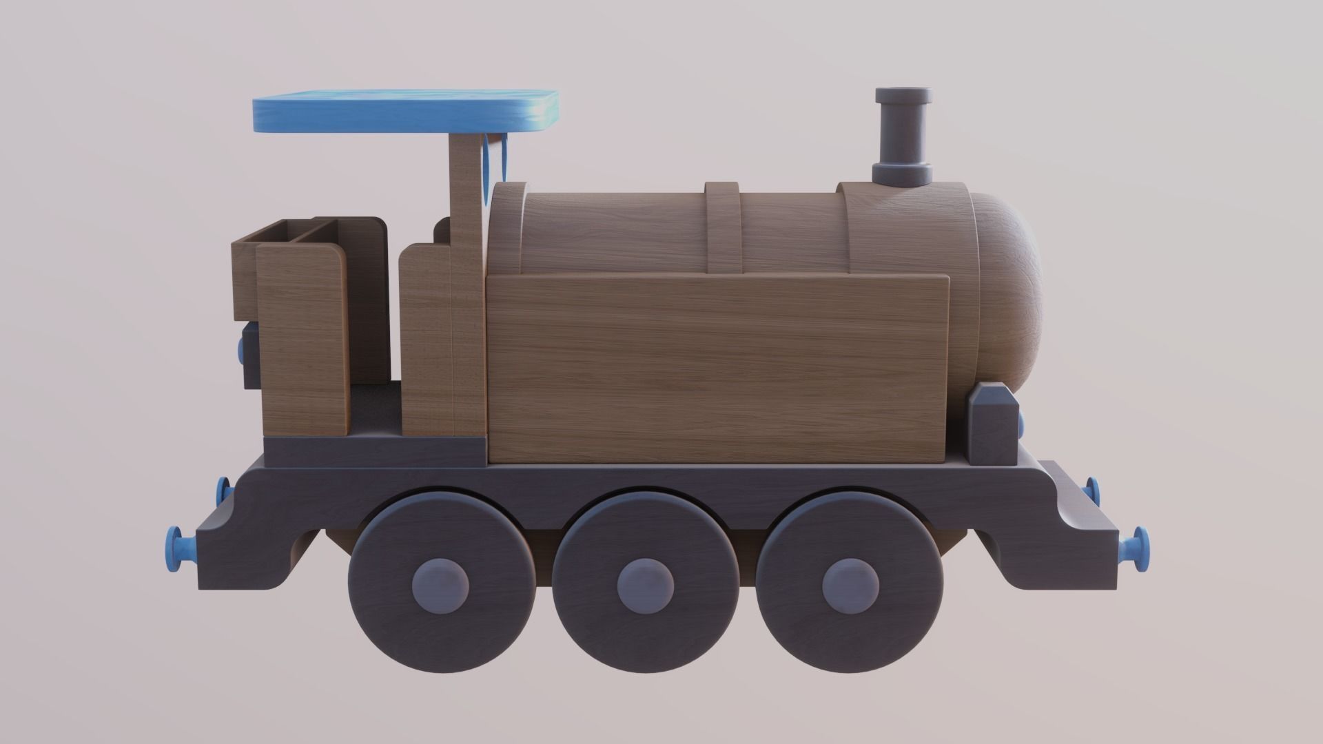 WOODEN LITTLE TRAIN TOY - RogueFilmProductions Low-poly 3D model_7