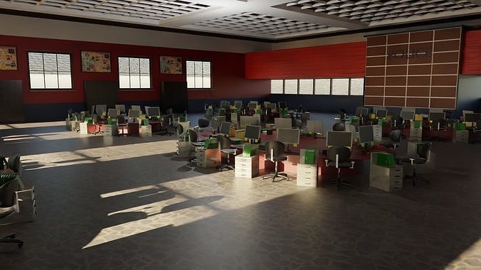 Police Station interior Low-poly 3D model
