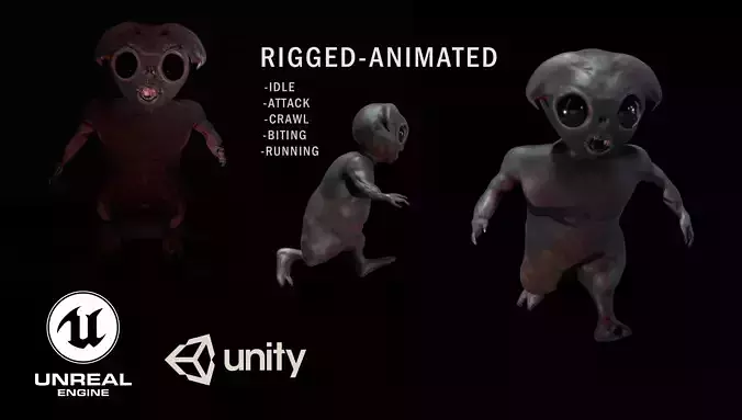 Alien Creature Game-Ready