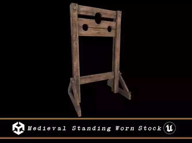 Medieval Standing Worn Stock Low-poly 3D model